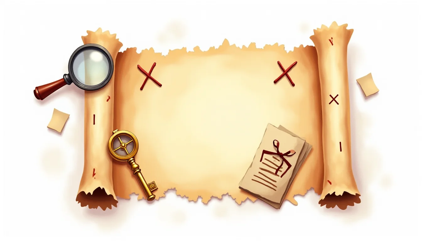 Skattjakt med skattkarta och ledtrådar